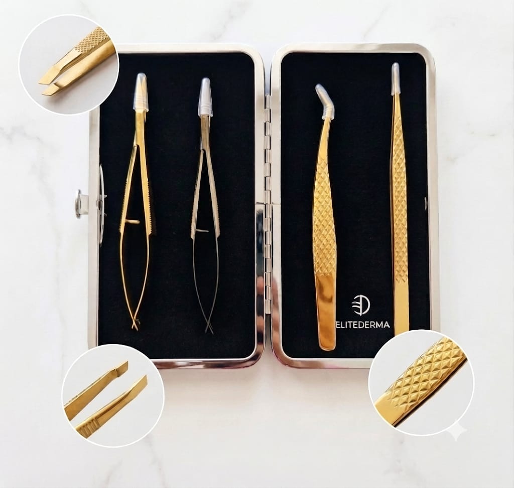 Custodia Magnetica Professionale per Pinzette Extension Ciglia – Design Glitterato